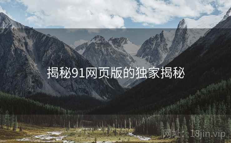 揭秘91网页版的独家揭秘
